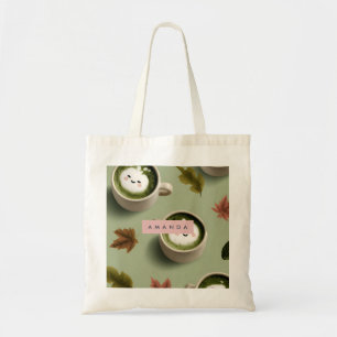 Personalisiertes Niedliches Matcha Latte-Muster Tragetasche