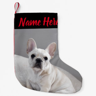 Personalisiertes niedliches Namenscreamie Frenchie Kleiner Weihnachtsstrumpf