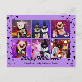 Personalisiertes Niedliches Orange Hearts Hallowee Postkarte