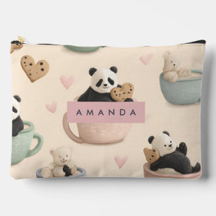 Personalisiertes Niedliches Panda- und Bärenmuster Zubehörtasche
