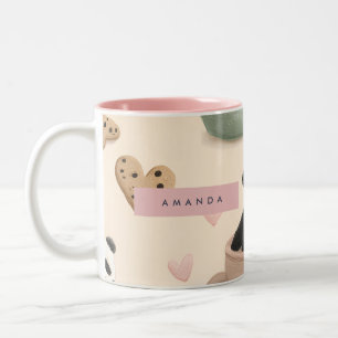 Personalisiertes Niedliches Panda- und Bärenmuster Zweifarbige Tasse