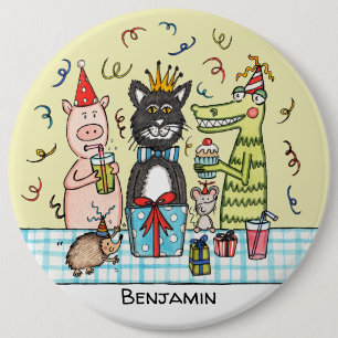Personalisiertes Niedliches Party Tiere Button-Abz Button