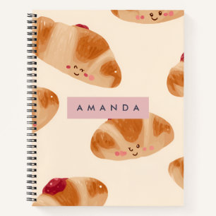 Personalisiertes Niedliches Pastell Croissant Must Notizbuch