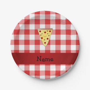 Personalisiertes niedliches Pizzanamensrot Pappteller