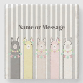 Personalisiertes Niedliches Retro-farbenes Llamas  Steinuntersetzer