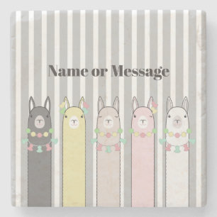 Personalisiertes Niedliches Retro-farbenes Llamas  Steinuntersetzer