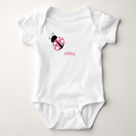 Personalisiertes Niedliches Rosa Ladybug Baby Strampler