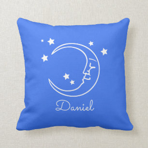 Personalisiertes Niedliches Royal Blue Moon Stars  Kissen