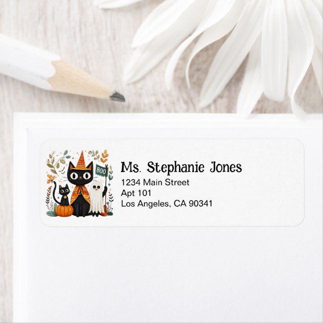 Personalisiertes Niedliches Schwarzes Katzen und G (Insitu)