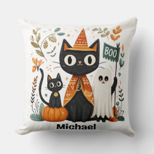 Personalisiertes Niedliches Schwarzes Katzen und G Kissen