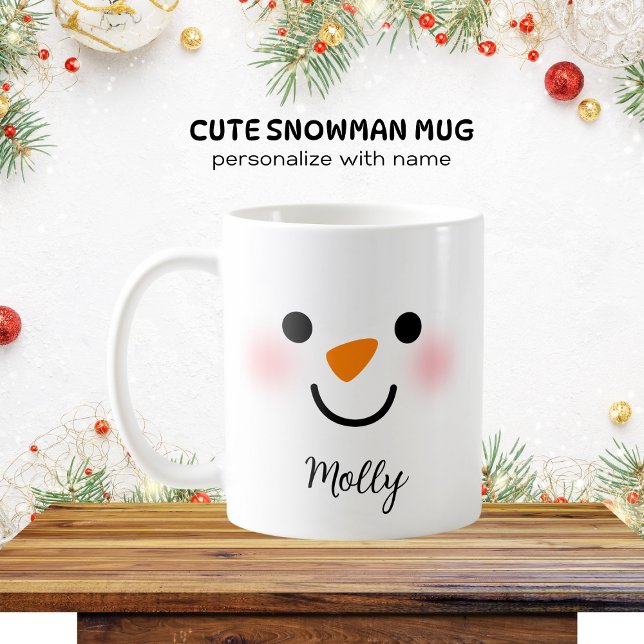 Personalisiertes Niedliches Snowman-Gesicht Kaffeetasse (Von Creator hochgeladen)