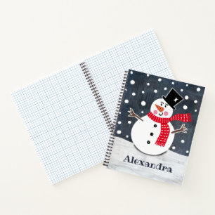 Personalisiertes Niedliches Snowman Weihnachtsgesc Notizbuch