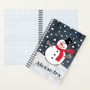 Personalisiertes Niedliches Snowman Weihnachtsgesc Notizbuch