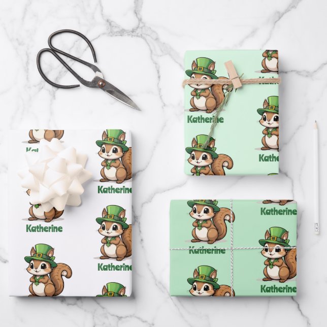 Personalisiertes Niedliches St. Patrick's Day Eich Geschenkpapier Set (Vorderseite)