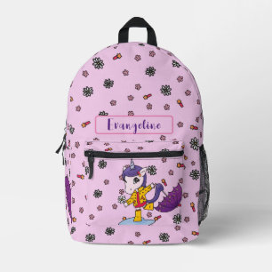 Personalisiertes Niedliches und einfaches Rosa Blu Bedruckter Rucksack