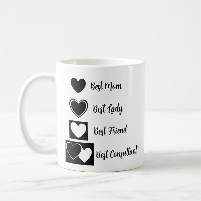 Personalisiertes Niedliches und elegantes Herz-Kre Kaffeetasse (Links)