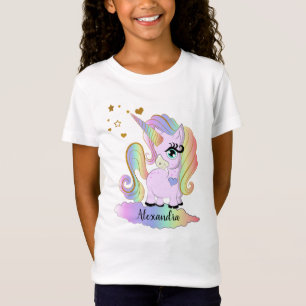 Personalisiertes niedliches Unicorn-Mädchen T-Shirt