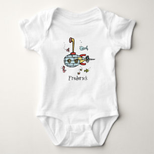 Personalisiertes Niedliches Unterseeboot Baby Strampler