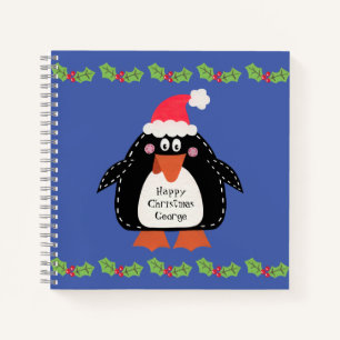 Personalisiertes Niedliches Weihnachts-Penguin-Not Notizbuch