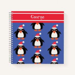 Personalisiertes Niedliches Weihnachts-Penguin-Not Notizbuch