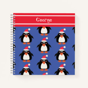 Personalisiertes Niedliches Weihnachts-Penguin-Not Notizbuch