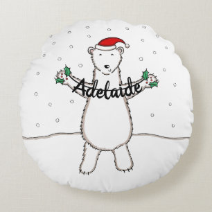 Personalisiertes Niedliches Weihnachtsbärenkissen Rundes Kissen