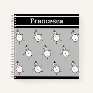Personalisiertes Niedliches Weihnachtsfestsnowmann Notizbuch