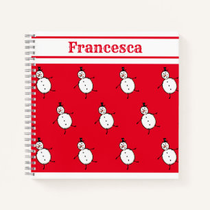 Personalisiertes Niedliches Weihnachtsfestsnowmann Notizbuch
