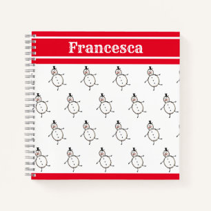 Personalisiertes Niedliches Weihnachtsfestsnowmann Notizbuch
