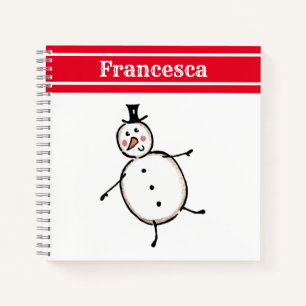 Personalisiertes Niedliches Weihnachtsfestsnowmann Notizbuch