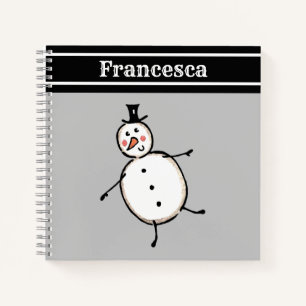 Personalisiertes Niedliches Weihnachtsfestsnowmann Notizbuch