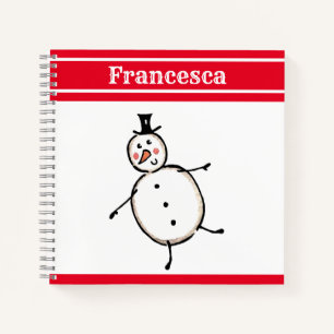 Personalisiertes Niedliches Weihnachtsfestsnowmann Notizbuch