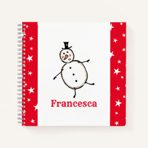 Personalisiertes Niedliches Weihnachtsfestsnowmann Notizbuch