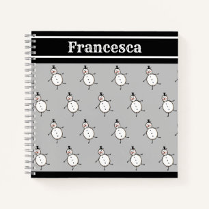 Personalisiertes Niedliches Weihnachtsfestsnowmann Notizbuch