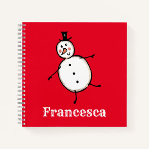 Personalisiertes Niedliches Weihnachtsfestsnowmann Notizbuch