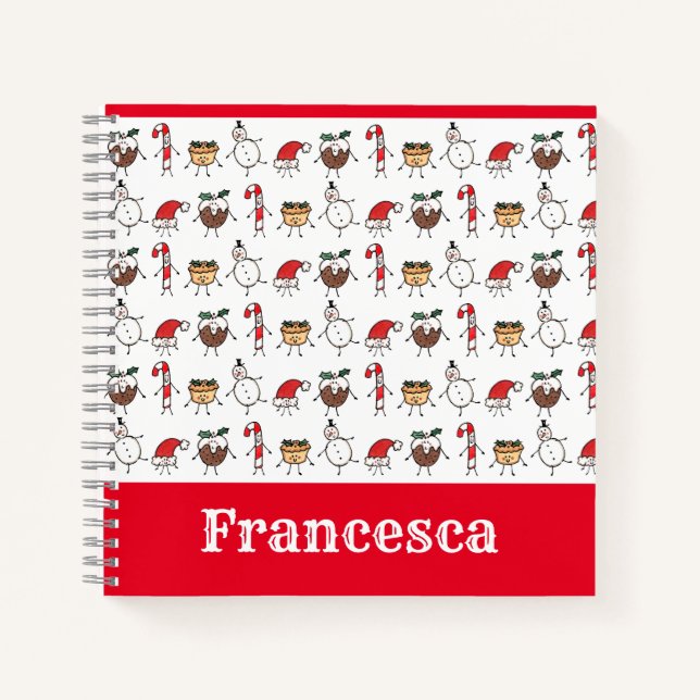 Personalisiertes Niedliches Weihnachtsgeschenk Notizbuch (Vorderseite)