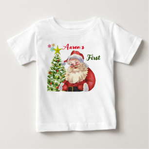 Personalisiertes Niedliches Weihnachtsthema Baby T-shirt