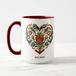 Personalisiertes Norwegisches Rosemaling Folkloreh Tasse