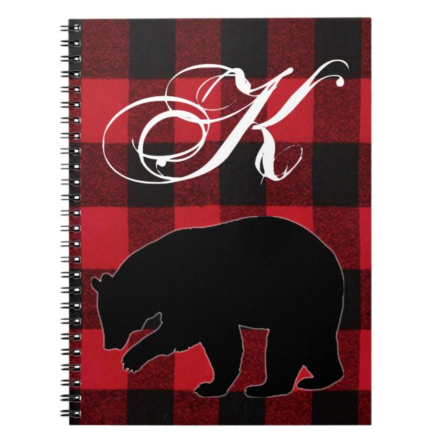 Personalisiertes Note Book Red Buffalo Kariert Bär Notizblock (Vorderseite)