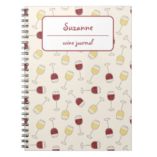 Personalisiertes Notebook aus Red White Wine Glass Notizblock