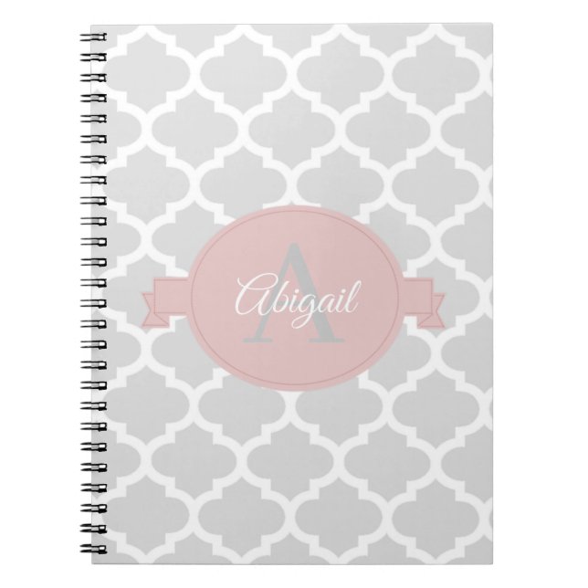 Personalisiertes Notebook aus rosa Quatrefolie Notizblock (Vorderseite)