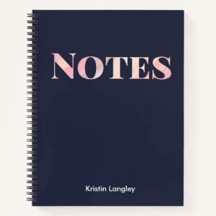 Personalisiertes Notebook für Navy Blue und Blush  Notizbuch