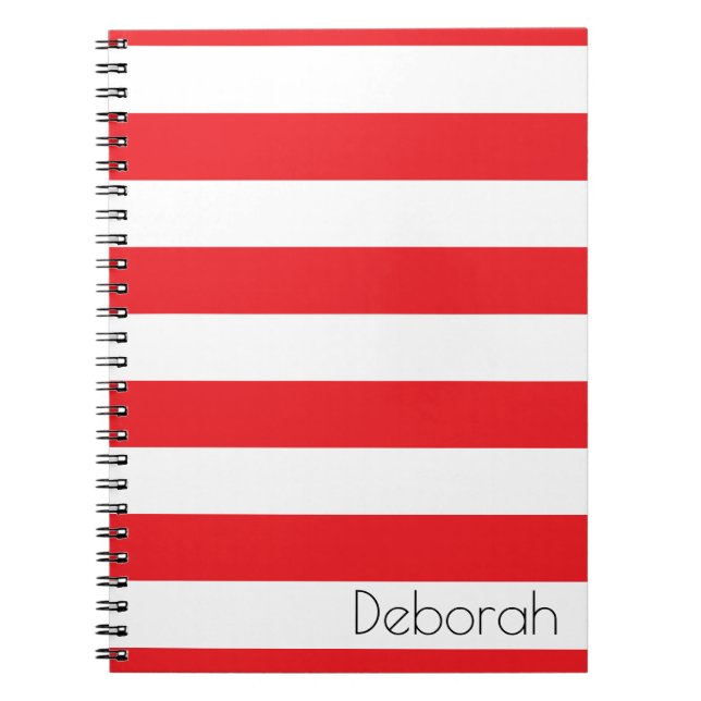 Personalisiertes Notebook in Rot und Weiß Notizblock (Vorderseite)