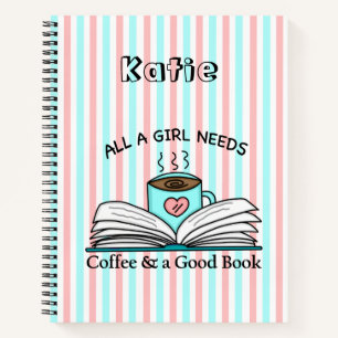 Personalisiertes Notebook   Kaffee und gutes Buch