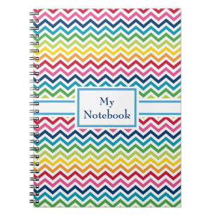 Personalisiertes Notebook - Mehrfarbige Zigzags Notizblock