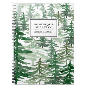 Personalisiertes Notebook mit Aquarellbaum II Notizblock