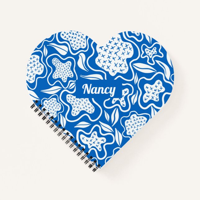 Personalisiertes Notebook mit Blue-Cross-Stitch Notizbuch (Vorderseite)