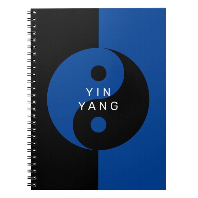 Personalisiertes Notebook mit Blue Yin und Yang-Sy Notizblock (Vorderseite)