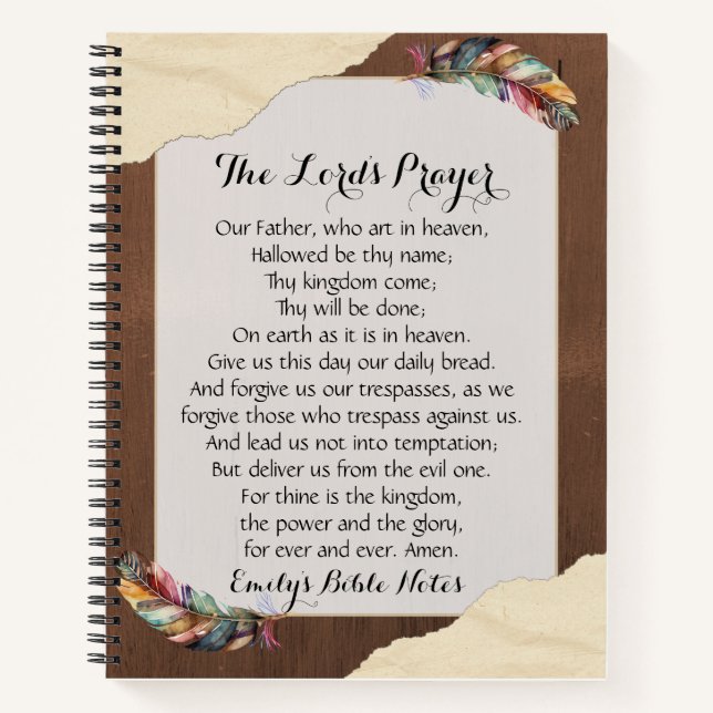 Personalisiertes Notebook mit dem Lord's Prayer Notizbuch (Vorderseite)