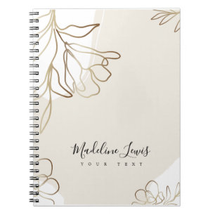 Personalisiertes Notebook mit Gold-Blume Notizblock